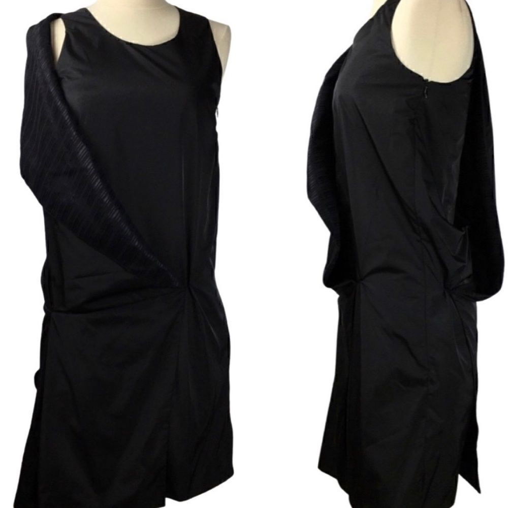 Balenciaga Black Label Runway Silk Asymmetric Tuxedo High Fashion Couture Mini